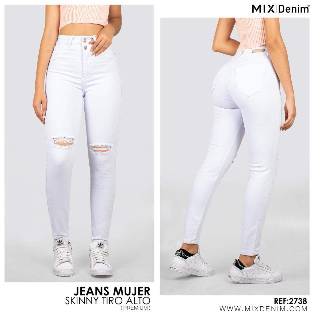 JEANS MUJER SKINNY TIRO ALTO 2738