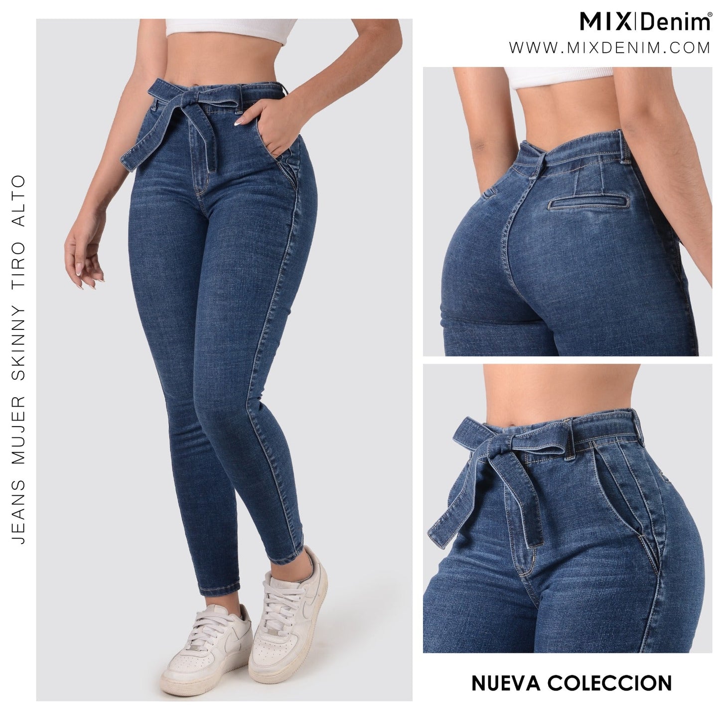 JEANS MUJER SKINNY TIRO ALTO 2023