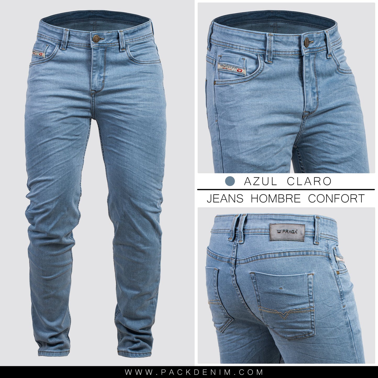 JEANS DENIM HOMBRE TONO CLARO