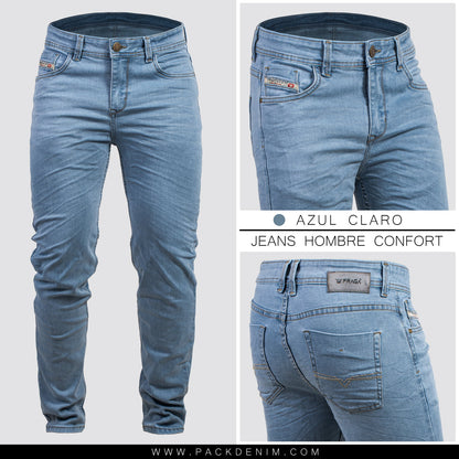 JEANS DENIM HOMBRE TONO CLARO