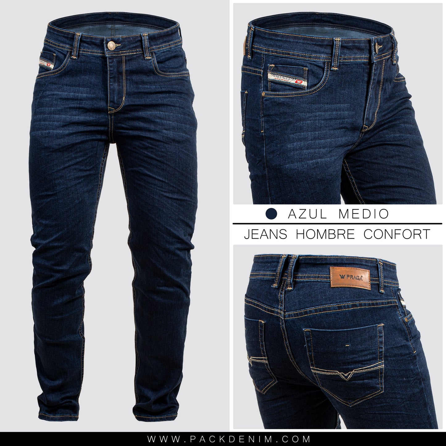 JEANS DENIM HOMBRE TONO MEDIO